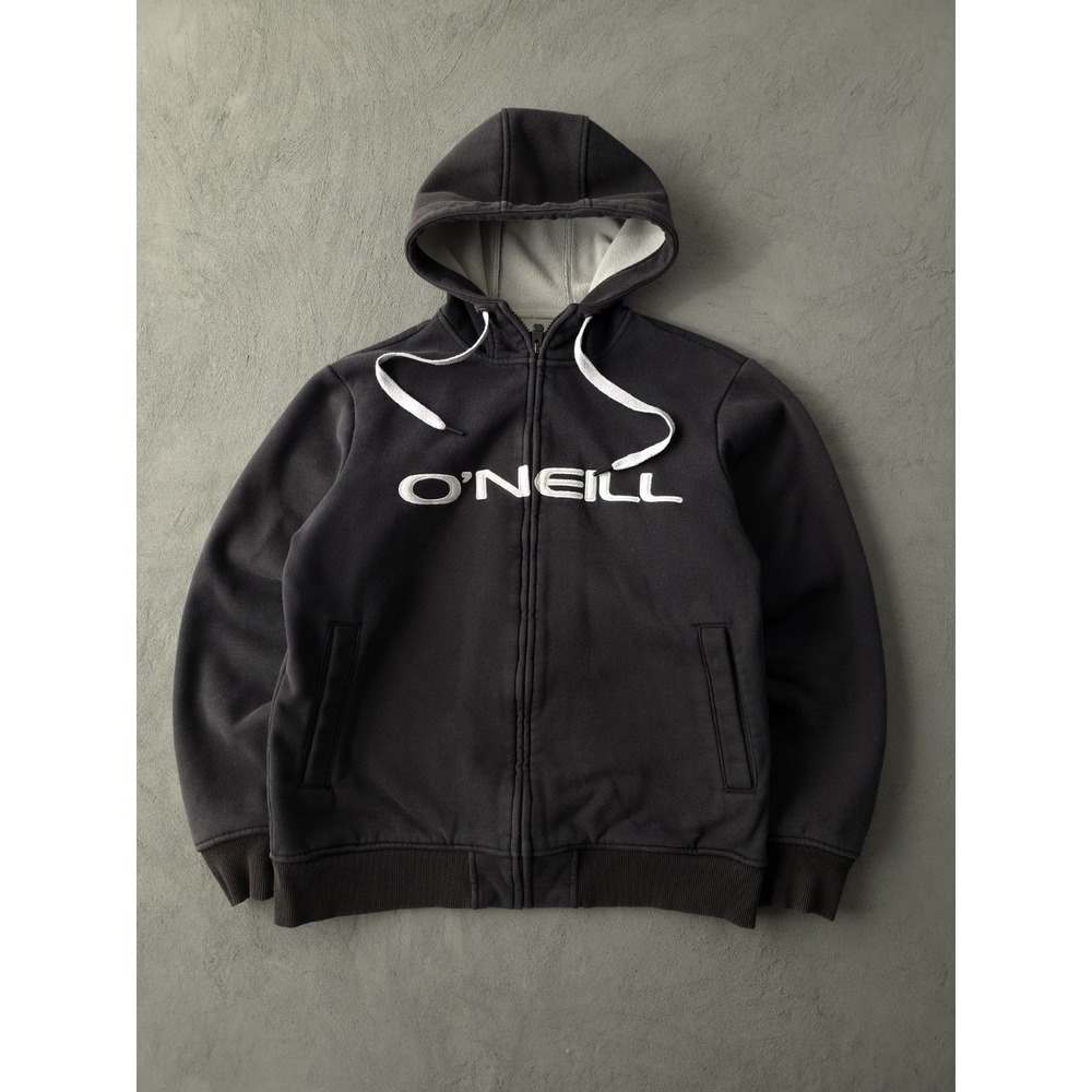 Vintage 2000s O'Neill Black Full-Zip Hoodie Sweatshirt Spellout Logo M